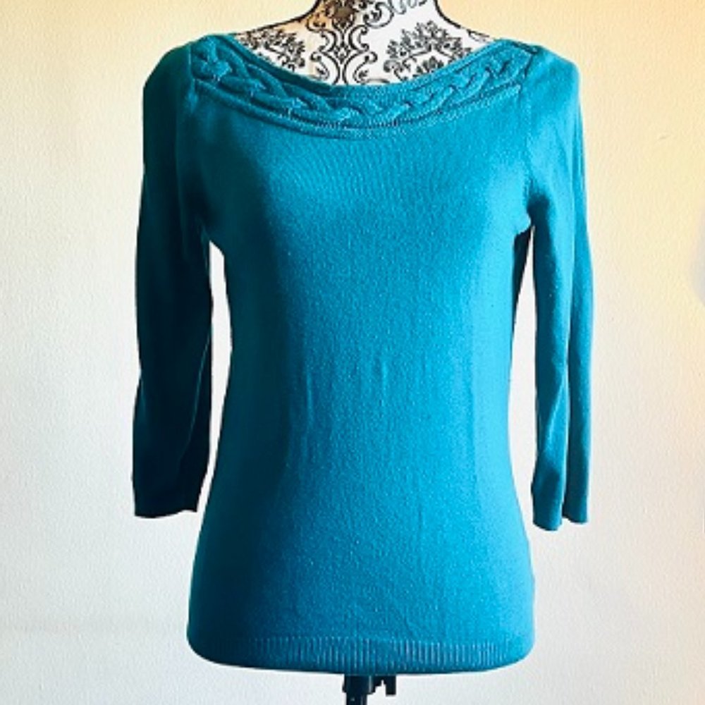 teal Worthington petite sweater